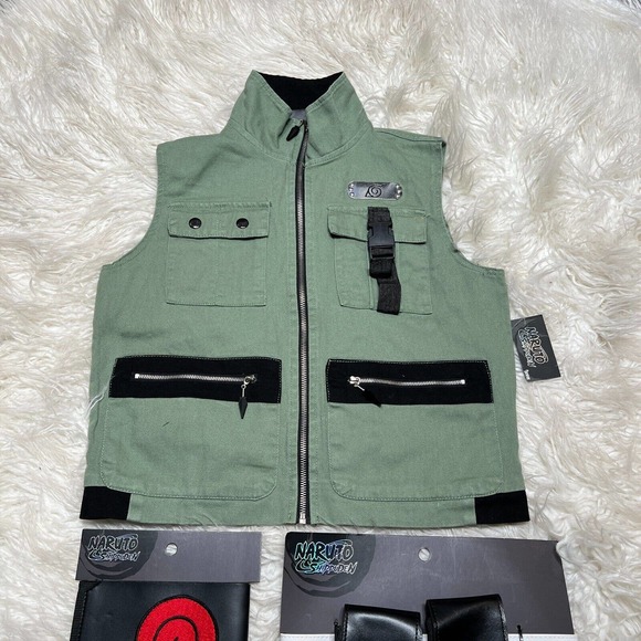 NARUTO SHIPPUDEN KAKASHI JONIN VEST WOMENS ARM BAND AND LEG BELT COSPLAY - Picture 2 of 6